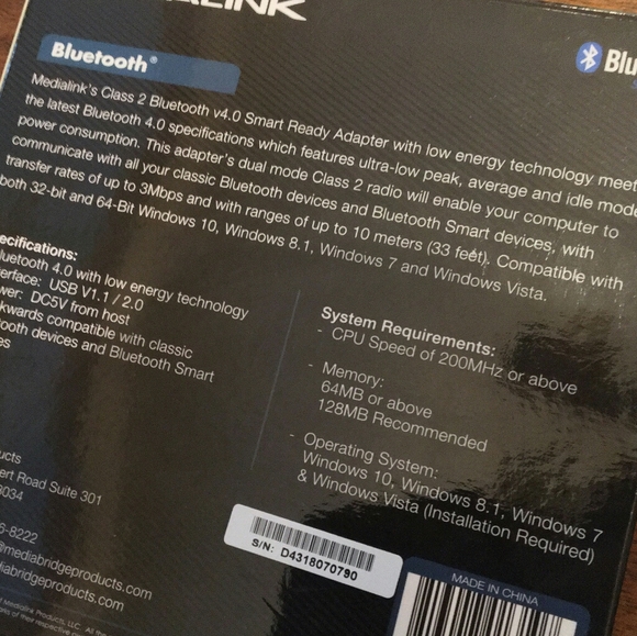 NWT Medialink Bluetooth Enabling USB Adapter - Picture 5 of 5